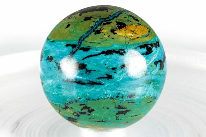 Atacama Blue Opal (Chrysocolla & Opal) Sphere - Chile #352163